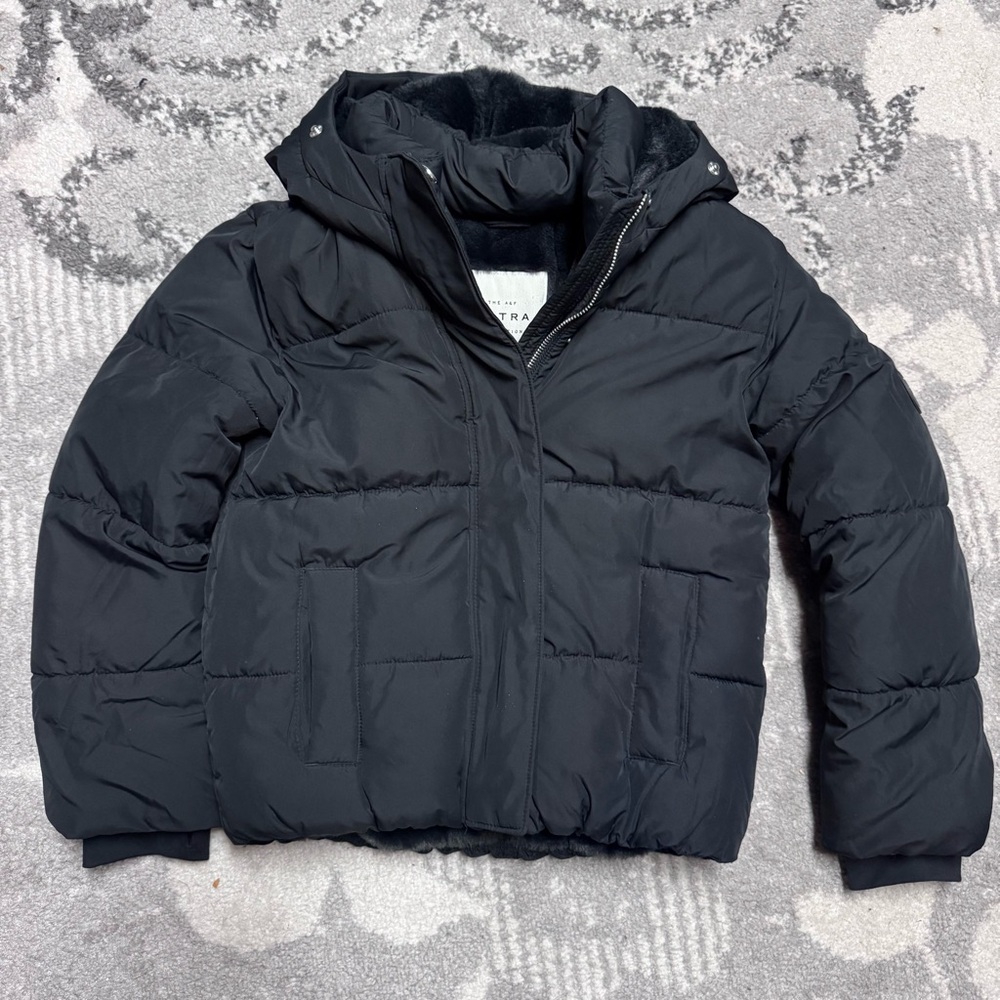 Abercrombie Kids The A&F Ultra Collection Black Faux Fur Lined Puffer Jacket
